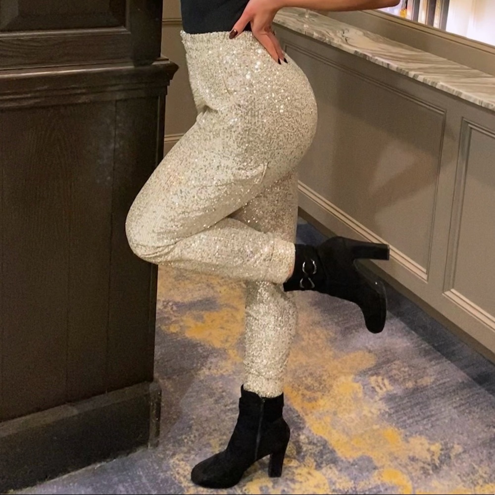Sequin Jogger Pants
